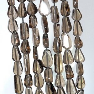 7x5-11x6mm Smoky Quartz Gemstone Pear Nugget Loose Beads 14 inch Full Strand (90184876-894)