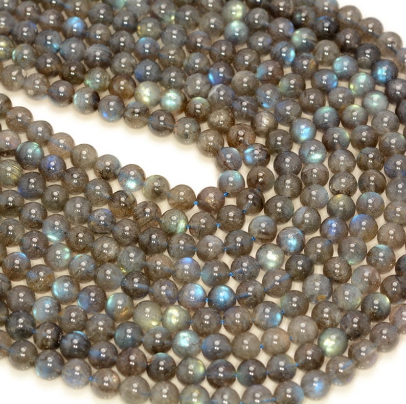 10-11MM BEAUTY LABRADORITE GEMSTONE GRADE AA ROUND LOOSE BEADS 7/"