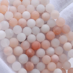 Matte Aventurine Gemstone Light Orange Round 4mm/6mm/8mm/10mm Loose Beads 15 inch Full Strand (M1)