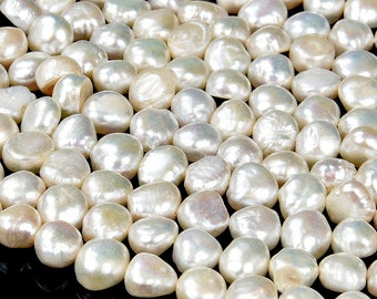 Natural Baroque Freshwater Ivory White Pearl Gemstone Pebble Nugget 7-8MM 8-9MM Loose Beads (S30)