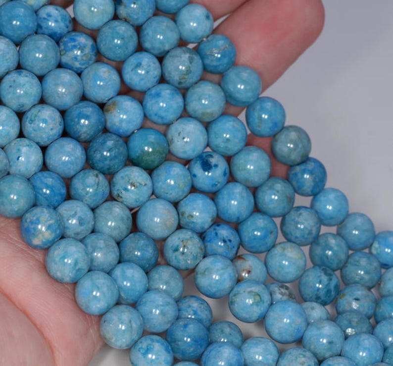 8mm Larimar Quartz Gemstone Aqua Blue Round 8mm Loose Beads Etsy