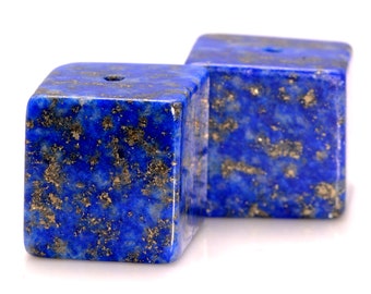 Natural Lapis Lazuli Gemstone Grade A Square Cube 11-12MM Loose Beads 6 Beads (80019011-D523)