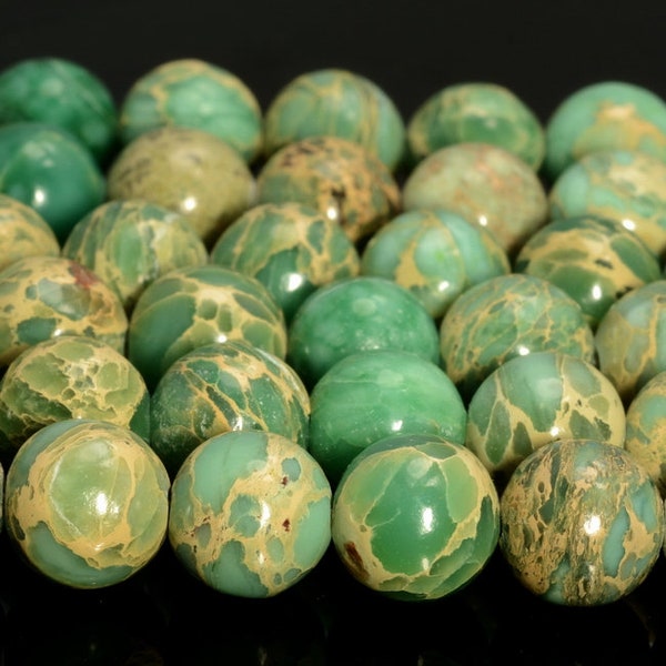 Genuine Sea Sediment Terra Jasper Gemstone Green Grade AAA Round 6mm 8mm 10mm Loose Beads (A274)