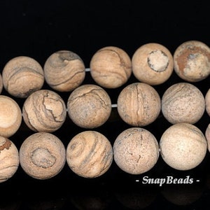 4mm Vast Desert Picture Jasper Gemstone Matte Brown Round 4mm Loose Beads 15.5 inch Full Strand 90114672-246 image 1