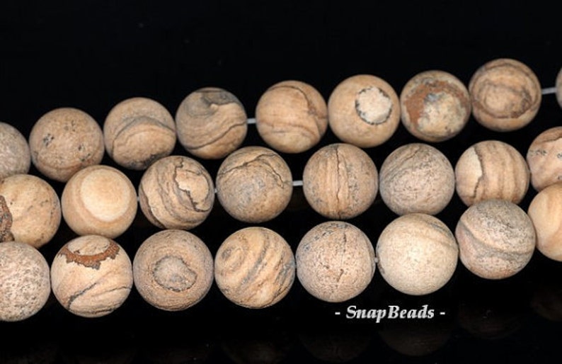 4mm Vast Desert Picture Jasper Gemstone Matte Brown Round 4mm Loose Beads 15.5 inch Full Strand 90114672-246 image 1