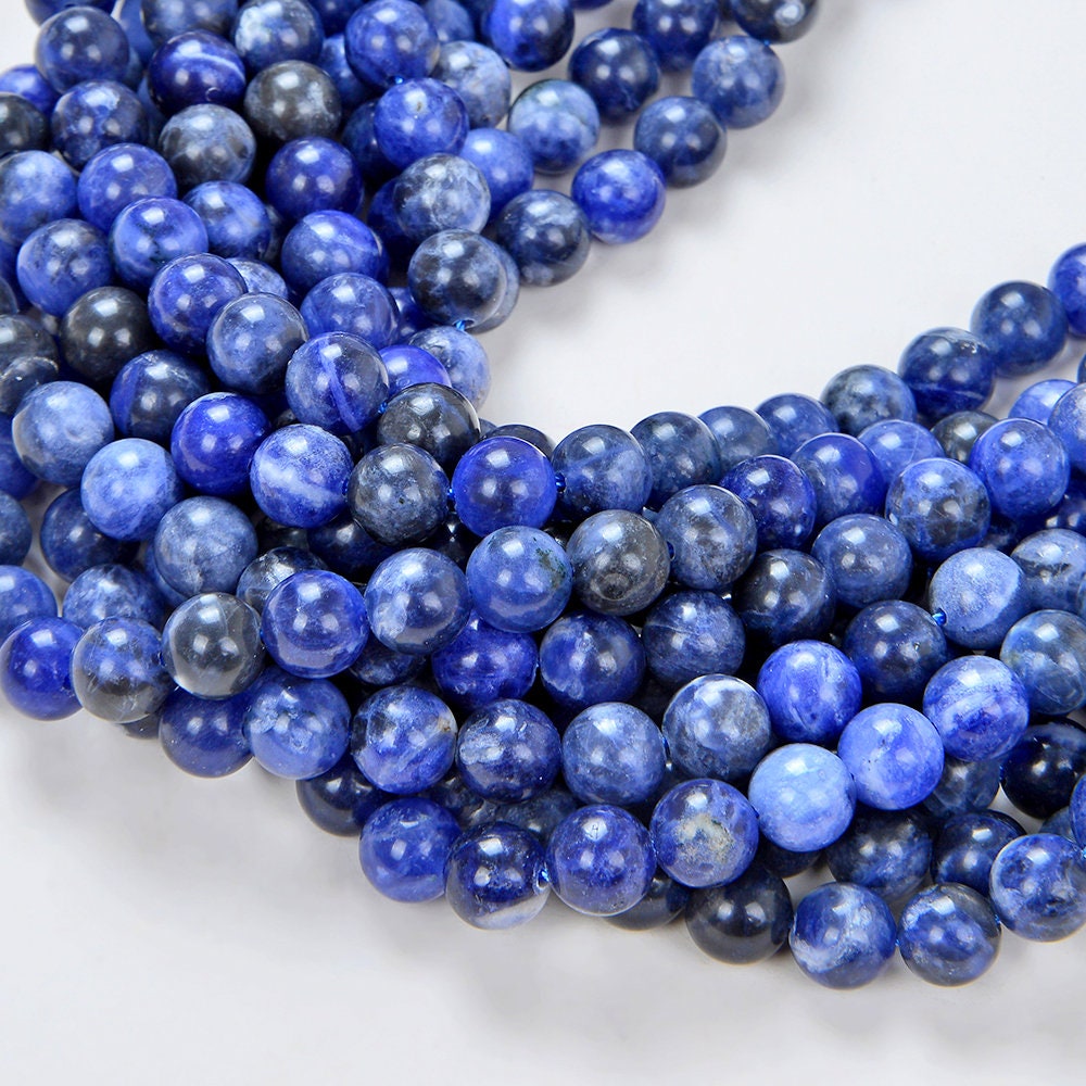 10 Strands 8mm Sodalite Gemstone Dark Blue Round Loose Beads - Etsy