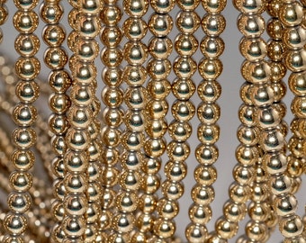 6mm 18K Gold Hematite Gemstone Gold Round Loose Beads 15.5 inch Full Strand (90182541-396)