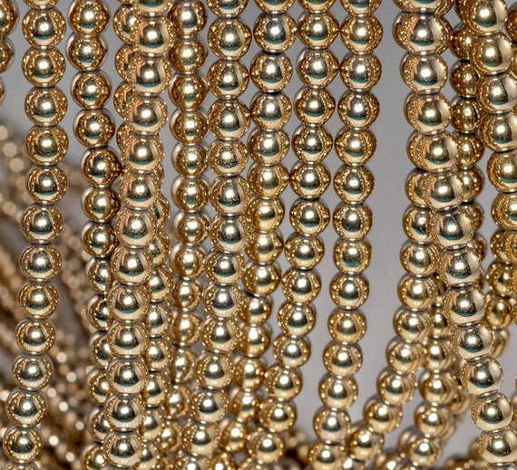 Gold hematite beads, Grade AAA, Long-lasting plated, 4mm, 6mm, 8mm