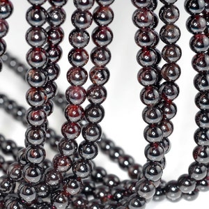 6MM Red Garnet Gemstone Round Loose Beads 15.5 inch Full Strand (90165061-149)