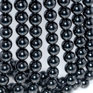 8mm Black Tourmaline Gemstone Grade AAA Round Loose Beads 15.5 inch Full Strand (90186316-729)