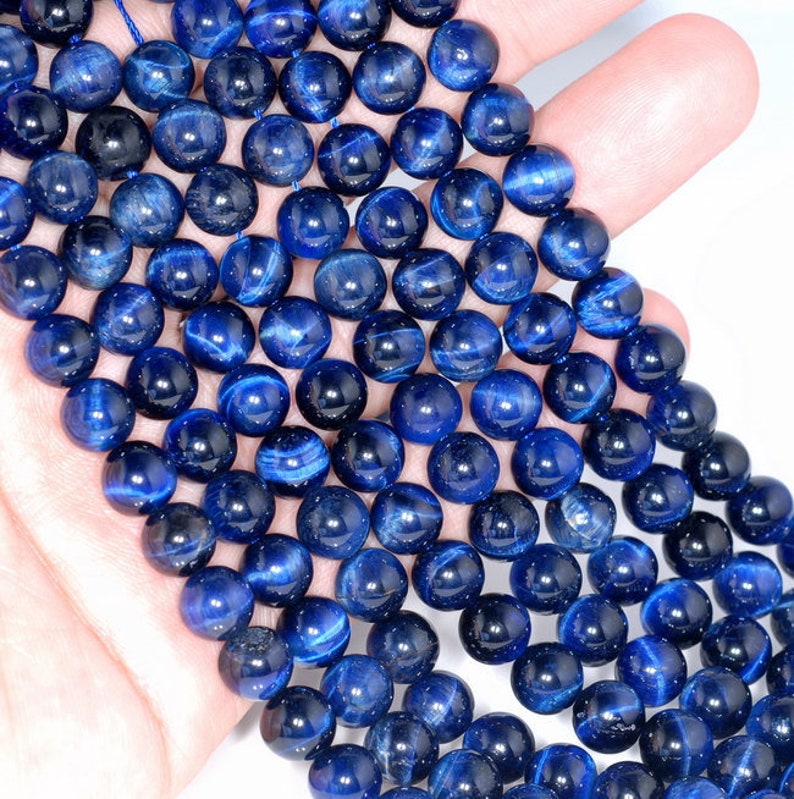 6mm Blue Tiger Eye Hawk Eye Gemstone Lapis Blue Grade AA Round | Etsy