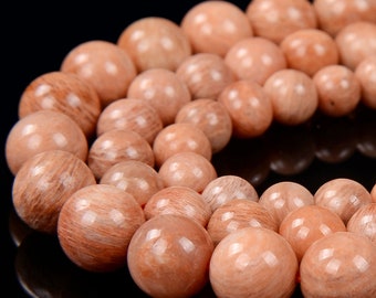Naturlig orange fältspat solsten ädelsten grad AAA rund 5 MM 6 MM 7 MM 8 MM 9 MM 10 MM lösa pärlor (D307)