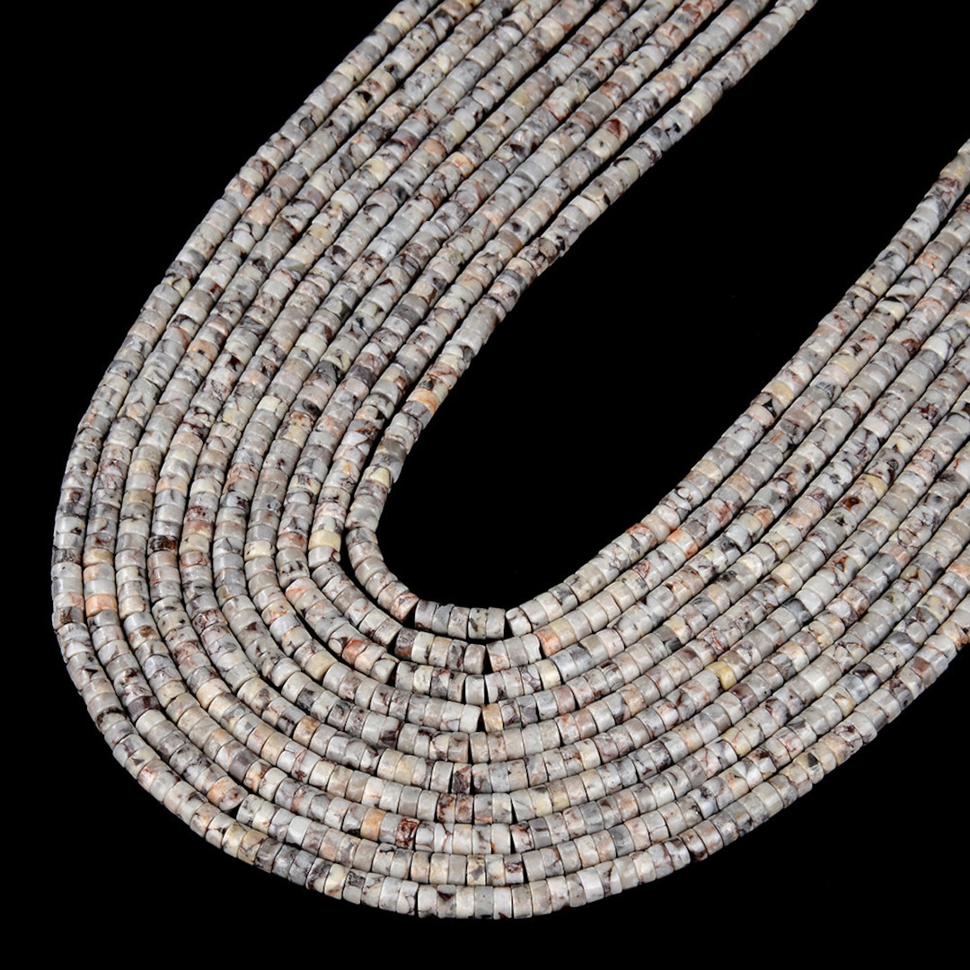 4X2MM Fossil Crinoid Gemstone Heishi Discs Beads Loose Beads (P17) - Etsy