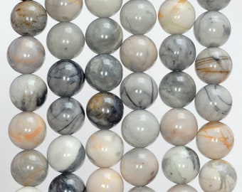 8mm Picasso Jasper Gemstone Grey Round Loose Beads 7.5 pouces Half Strand (90184087 H-357)