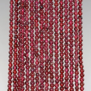 3MM Red Garnet Gemstone Round Loose Beads 15.5 inch Full Strand (90183585-A117)