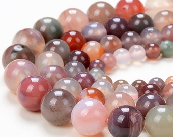 Natural Rainbow Chalcedony Agate Gemstone Grade AAA Round 4MM 6MM 8MM 10MM 11MM 12MM Loose Beads (D244)