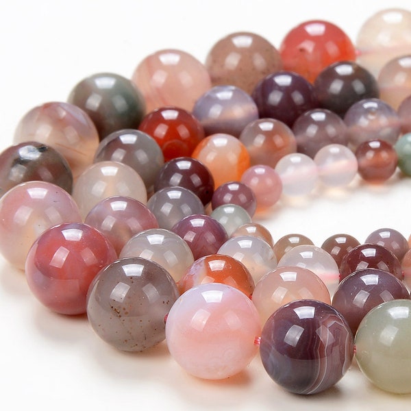 Natural Rainbow Chalcedony Agate Gemstone Grade AAA Round 4MM 6MM 8MM 10MM 11MM 12MM Loose Beads (D244)