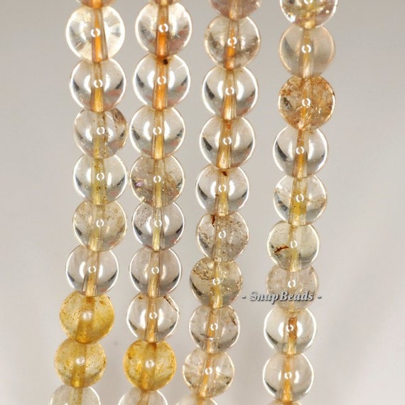 8mm Lemon Quartz Gemstone Grade B Round Loose Beads 8 Inch