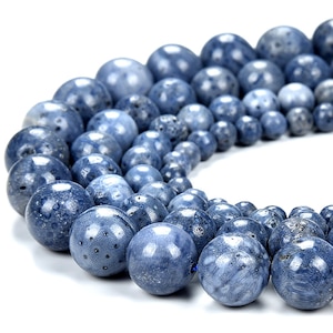 Natural Blue Coral Gemstone Grade AAA Round 4MM 6MM 8MM 10MM Loose Beads (D483)