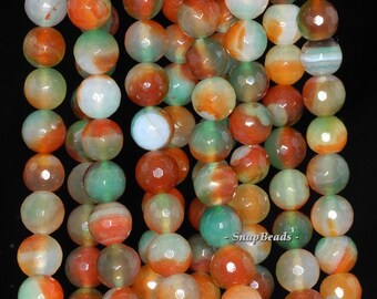 10mm Rainbow Agate Gemstone Rainbow Faceted Round 10mm Loose Beads 15 inch Full Strand (90148341-445)