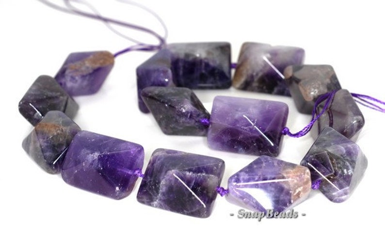 23X18MM AMETHYST GEMSTONE PURPLE FACETED BICONE RECTANGLE LOOSE BEADS 15.5" 23X18MM AMETHYST GEMSTONE PURPLE FACETED BICONE RECTANGLE LOOSE BEADS 15.5"