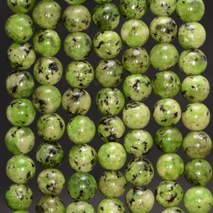 8MM verde jade piedra preciosa ronda perlas sueltas 15 pulgadas de hebra completa (80010309-M45)