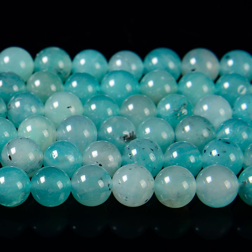 Natural Aqua Blue Peruvian Amazonite Gemstone Grade AA Round 5MM 6MM ...