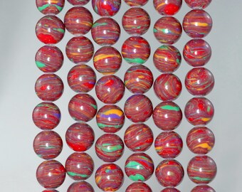 6MM Red Matrix Turquoise Gemstone Round Loose Beads 15 inch Full Strand (90184692-A145)