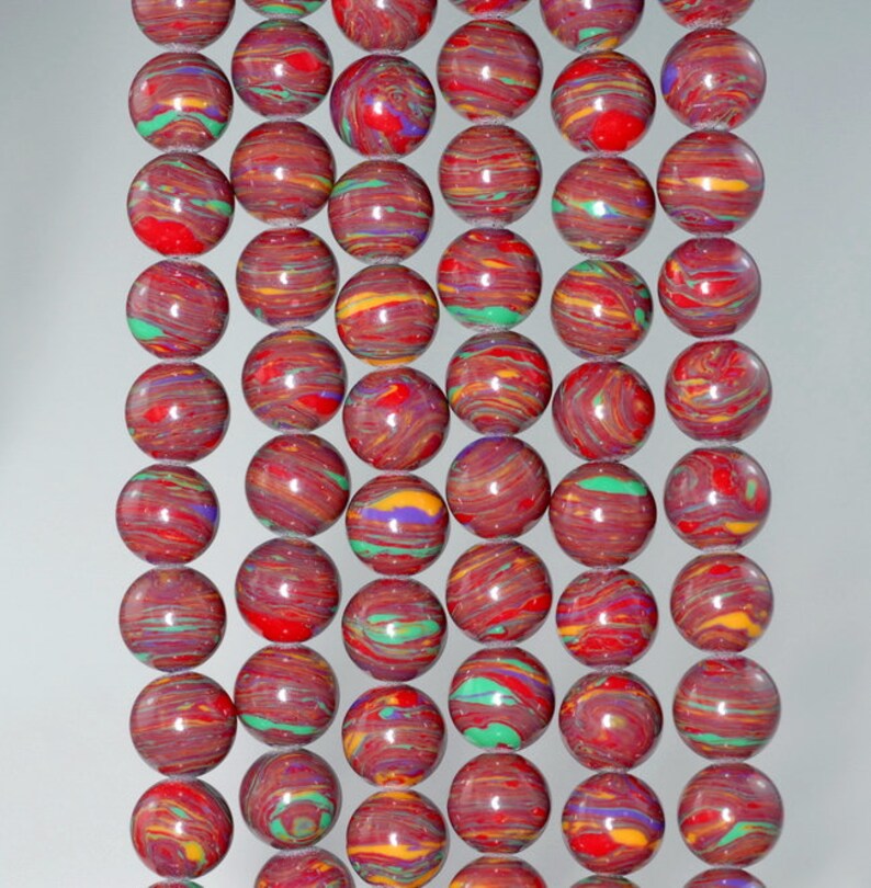 6MM Red Matrix Turquoise Gemstone Round Loose Beads 15 Inch Full Strand ...