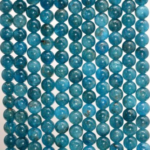 6mm Deep Blue Apatite Gemstone Grade AAA Round Loose Beads 15.5 inch Full Strand (90183604-373)