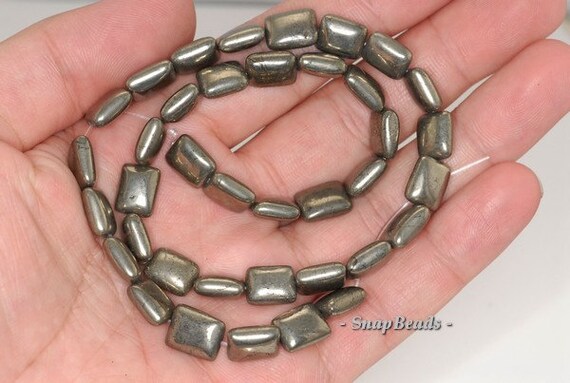 18X13MM PALAZZO IRON PYRITE GEMSTONE RECTANGLE 18X13MM LOOSE BEADS 15.5/"