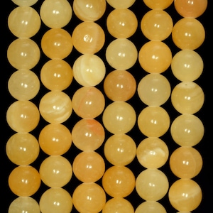 6mm Natural Rare Honey Calcite Gemstone Grade AA Yellow Orange Smooth Round 6mm Loose Beads 15.5 inch Full Strand (80005161-458)