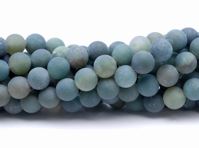 80002374-M10 4MM Matte Green Agate Gemstone Round Loose Beads 15 inch Full Strand