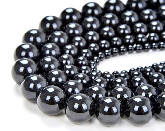 6mm Noir Black Onyx Gemstone AAA Black Round Loose Beads 15.5 inch Full Strand (90164879-6)