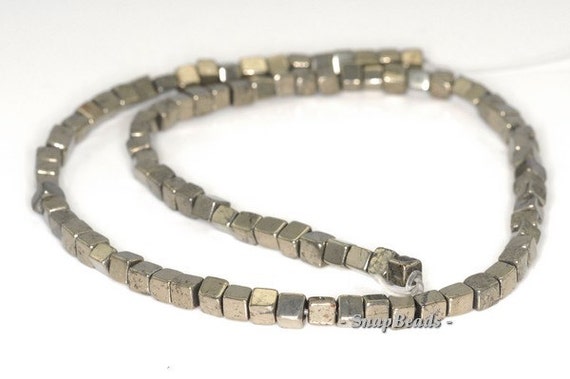 4mm Palazzo Iron Pyrite Gemstone Perfect Square Cube 4x4mm Loose
