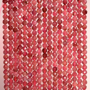 2MM Pink Tourmaline Gemstone Rubylite Grade AAA Micro Faceted Round Loose Beads 15.5 inch Full Strand (80007153-A244)