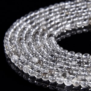 Natural Herkimer Diamond Crystal Gemstone Round 2MM 3-4MM Loose Beads 15 inch Full Strand (P104)