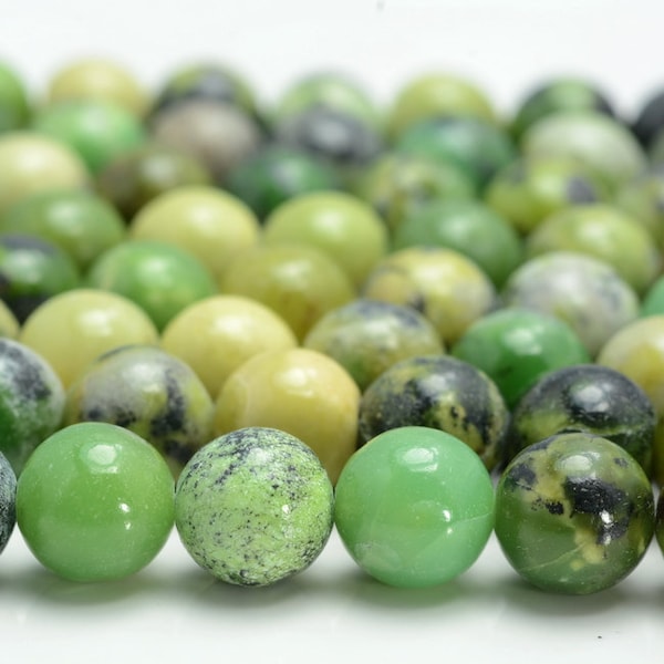 Genuine Natural Chrysoprase Gemstone Green 6mm 8mm 10mm Round Loose Beads 15 inch Full Strand (A233)