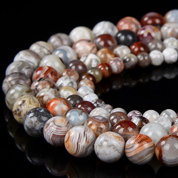 Natuurlijke zeldzame Laguna Lace Agate Gemstone Grade AAA Ronde 4MM 5MM 6MM 7MM 8MM losse kralen (P81)