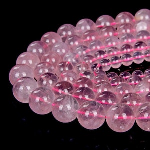 Natural Gemmy Mozambique Rose Quartz Gemstone Grade AAA Round 6MM 8MM 10MM Loose Beads (D454)