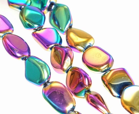 Titanium Rainbow Crystal Quartz Gemstone 25x20-15x10mm Pebble