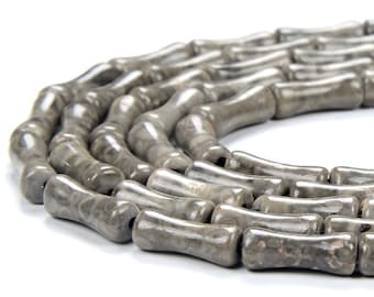 5X12MM Natural Fossil Crinoid Gemstone Bamboo Tube Cylinder Loose Beads (P79)