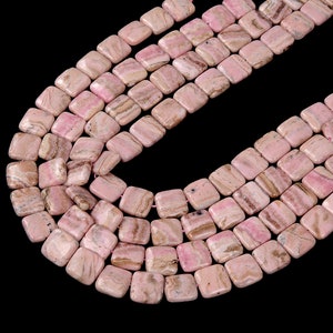 Natural Argentina Rhodochrosite Gemstone Grade A Square 10MM 12MM 14MM 16MM 18MM 20MM Loose Beads (D353)