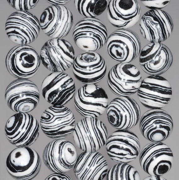 13 14MM Black White Zebra Matrix Turquoise Gemstone Round Loose Beads 7.5 Inch Half Strand 80003581 H A171 Etsy