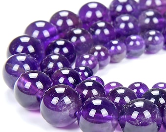 Natural Amethyst Gemstone Grade AAA Round 5MM 6MM 7MM 8MM 9MM 10MM Loose Beads (D329)