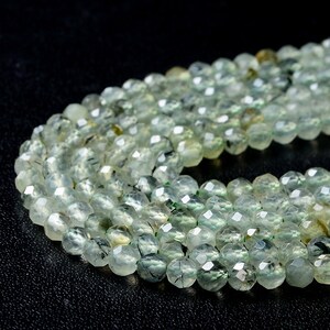 4MM NaturalPrehnite Gemstone Grade AA Micro Faceted Round Loose Beads 15 inch Full Strand (80009437-P32)
