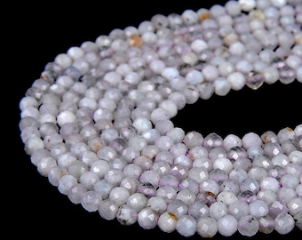 2MM Light Purple Kunzite Gemstone Grade A Micro Faceted Round Loose Beads 15.5 inch Full Strand (80008845-P11)