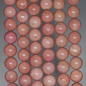 8MM Pink Rhodonite Gemstone Grade AA Round Loose Beads 15.5 inch Full Strand (80000479-A75)