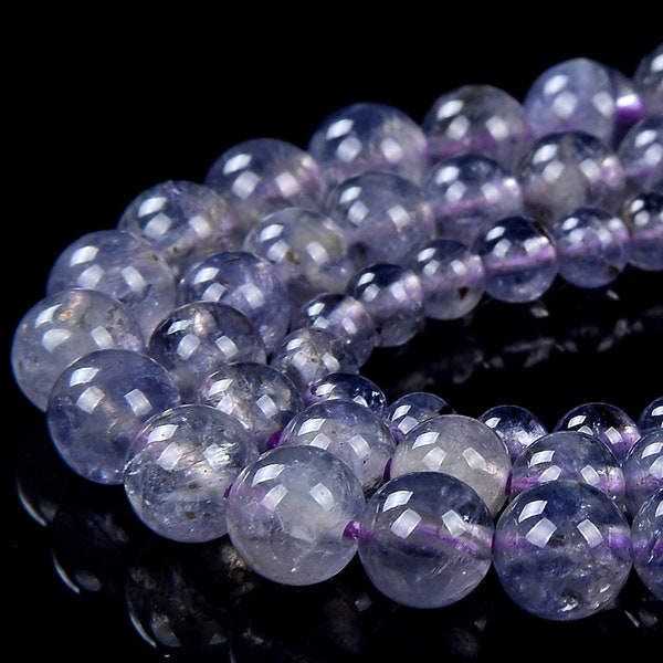 Natural Iolite Gemstone Grade AAA Round 4MM 5MM 6MM Loose Beads (D447)