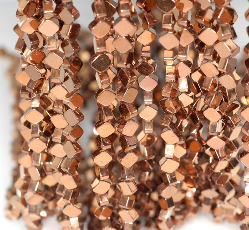6mm Bronze Hematite Gemstone Diamond Square 6x6mm Loose Beads 16 inch Full Strand 90185604-842 image 1